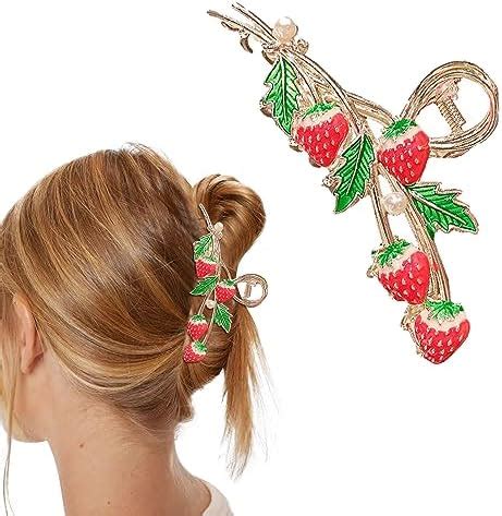 Amazon 1 PC Metal Strawberry Claw Hair Clips Cute Non Slip