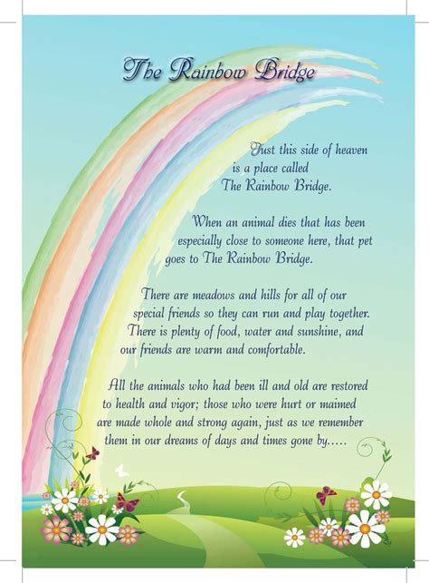 Rainbow Bridge Printable Pet Poem