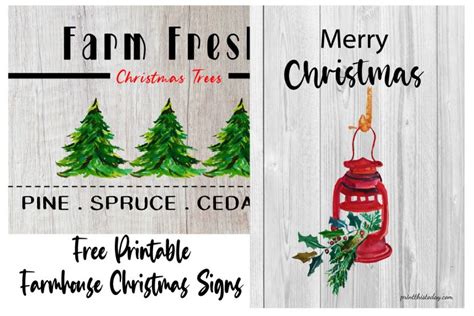 Free Printable Farmhouse Christmas Signs