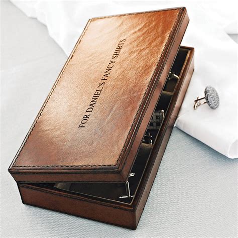 Personalised Leather Cufflink Box By Ginger Rose