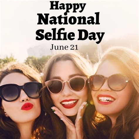 Plantilla De White Joyful National Selfie Day Instagram P Postermywall