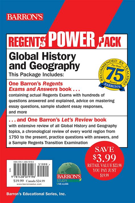 Barrons Regents Ny Regents Global History And Geography Power Pack