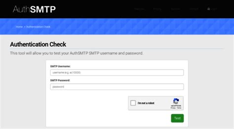 Auth Authsmtp Authentication Chec Auth Test