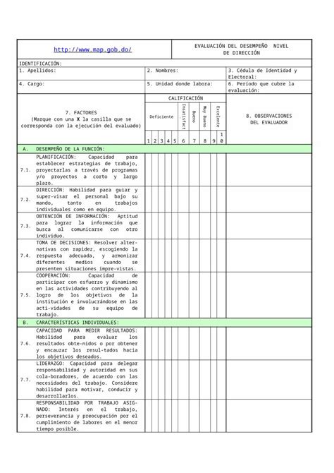 DOC Formulario Evaluación Desempeño DOKUMEN TIPS