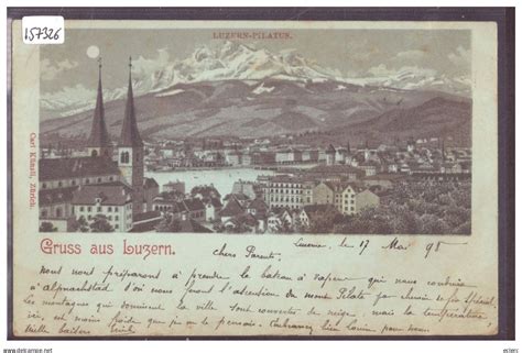 Lu Lucerne Gruss Aus Luzern Mondschein Litho Tb