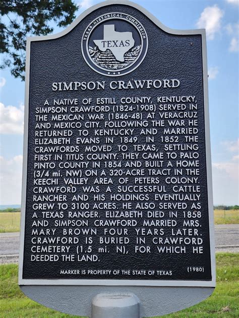 Simpson Crawford Historical Marker - MY TEXAS ESCAPADES