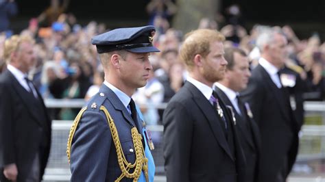 In Der Trauer Vereint Prinz William Und Prinz Harry Schulter An