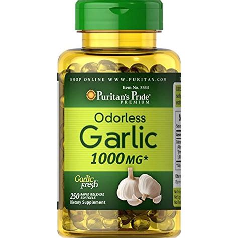 Puritan S Pride Garlic 1000 Mg Supplement Odorless Healthy Cholesterol 250 Caps Puritanspride