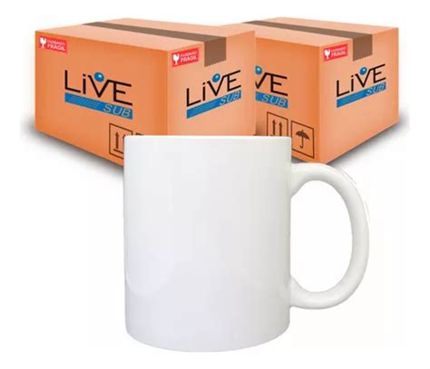 Canecas Brancas Porcelana Sublima O Ml Live Caixa