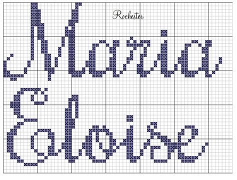 Nome Maria Eloise em ponto cruz Nomes em ponto cruz Padrões alfabeto