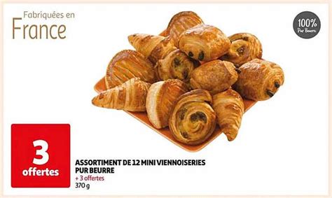 Promo Assortiment De 12 Mini Viennoiseries Pur Beurre Chez Auchan