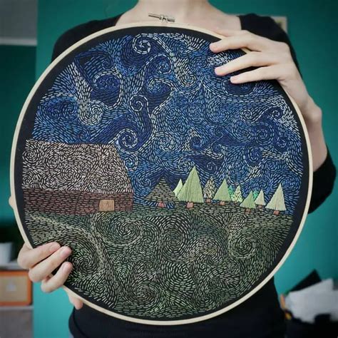 24 Stunning Embroidery Hoop Design Examples