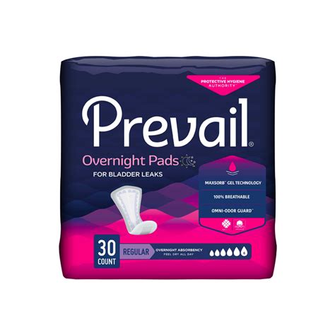 Prevail® Daily Bladder Control Pad Overnight 16 Inch Heavy Absorbency Bondi Medical Supplies Inc