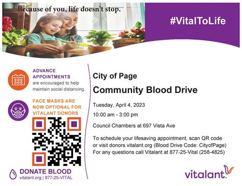 City Of Page On Twitter Vitalant Will Be Hosting A Community