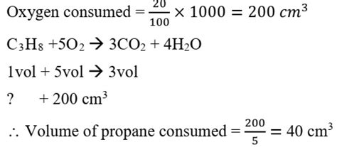 Propane Burns In Air According To The Following Equation ICSE Questions