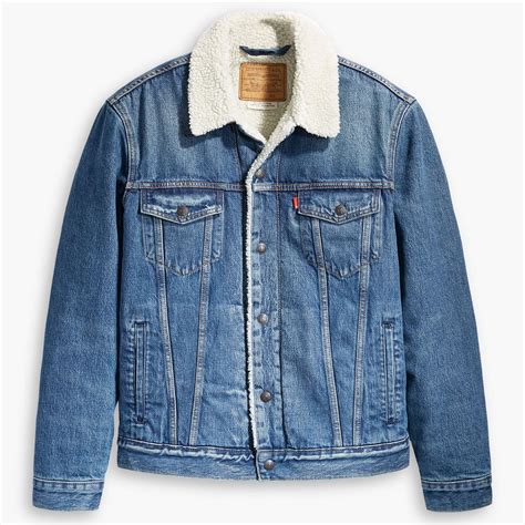 Levi S Type Sherpa Trucker Jacket In Fable Medium Indigo