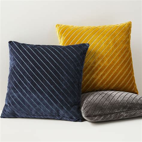 Diagonal Stripe Velvet Pillow Covers | West Elm