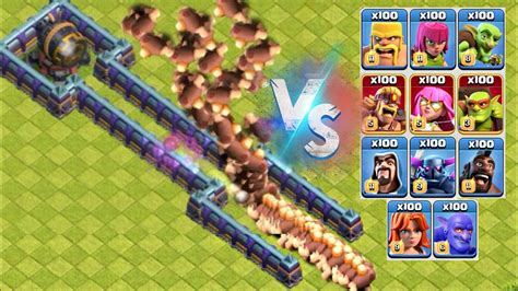 Giant Cannon Vs Every Troop Clash Of Clans Youtube