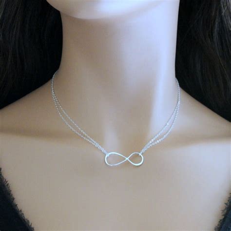 Large Infinity Necklace Sterling Silver Figure Eight Etsy