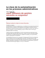 La clave de la automatización en los procesos administrativos docx La