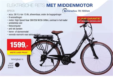 Minerva Elektrische Fiets Met Middenmotor Promotie Bij Hubo