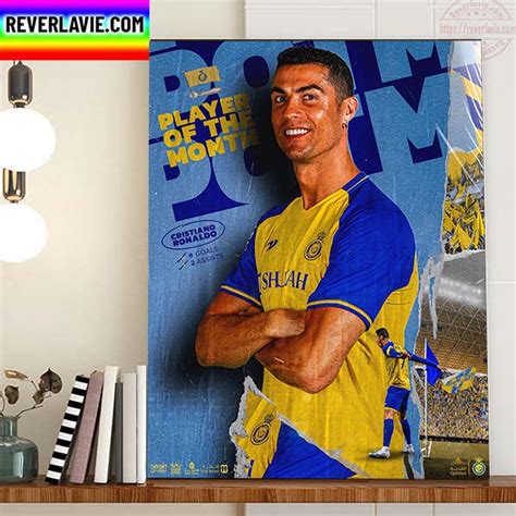 Al Nassr Fc Player Of The Month Is Cristiano Ronaldo Home Decor Poster Canvas Rever Lavie