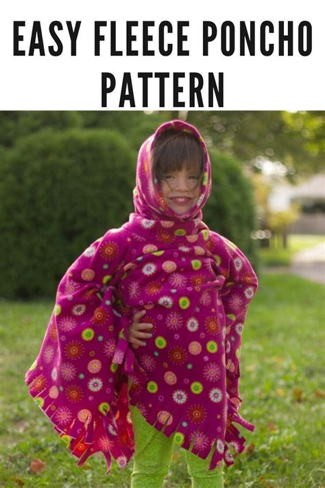 Easy Fleece Poncho Pattern For Kids Sew Crafty Me Kids Poncho