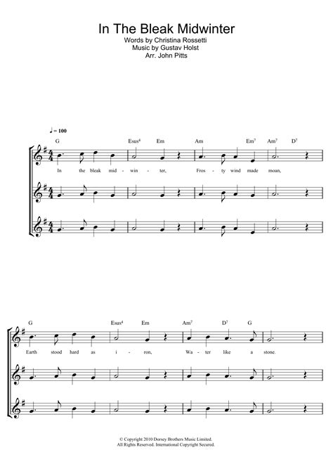 In The Bleak Midwinter By Christmas Carol Sheet Music For Recorder At