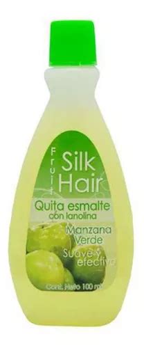 Silk Hair Quita Esmalte Frasco Con Ml Manzana Verde Mercadolibre