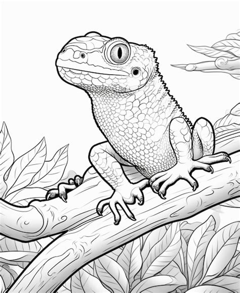 Crested Gecko Coloring Pages