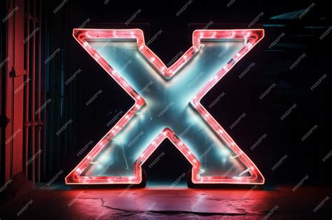 Premium Photo Vibrant Glow Letter X Neon Signage Illuminates The Night 32 Aspect Ratio