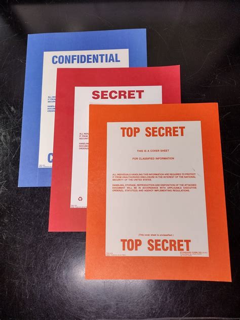 Classified Documents Cover Sheet