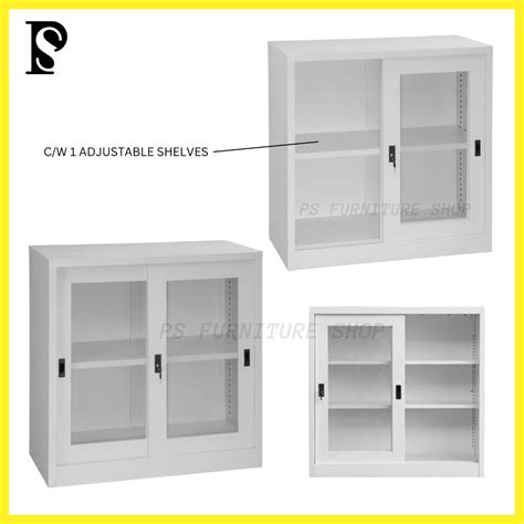 Ps Shop Almarikabinet Besimetalsteel Half Height Cabinet Glass