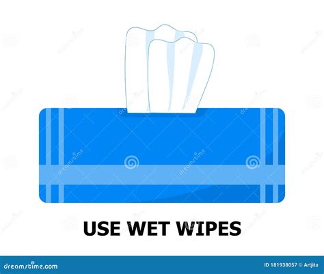 Use Wet Wipes Vector Isolated On The White Background Disinfection And