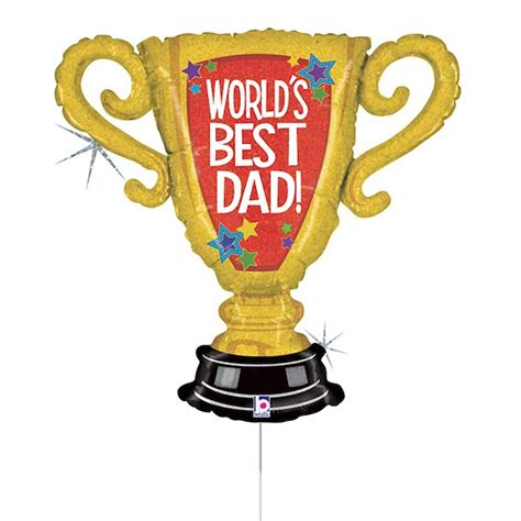 [character] Worlds Best Dad Trophy Betallic Foil Balloon