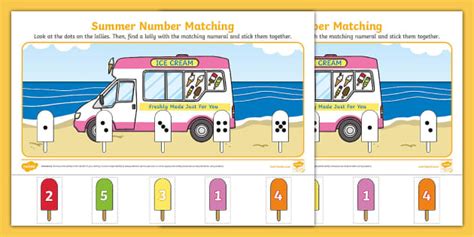 Summer 1 5 Number Matching Activity Twinkl