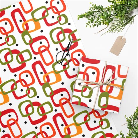 Mid Century Modern Wrapping Paper Mcm Wrapping Paper Retro Wrapping