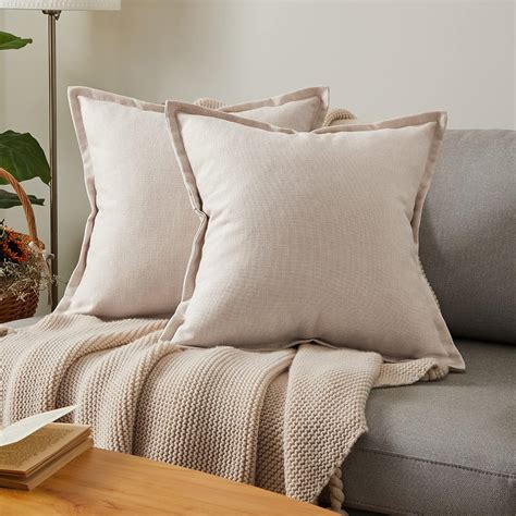 Amazon Topfinel Beige Decorative Couch Pillow Cover X Inch Set