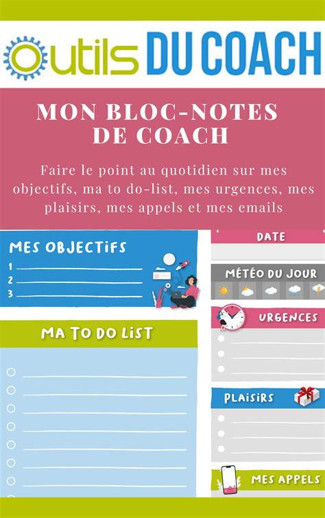 Mon Bloc Notes De Coach Outils Du Coach