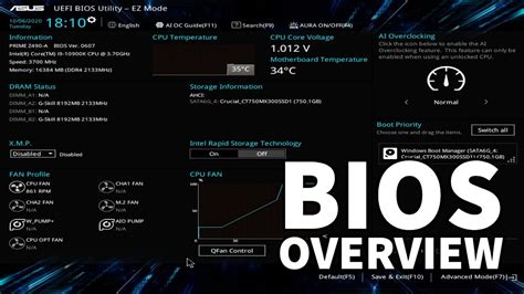 Asus Prime Z490 A Bios Overview Youtube