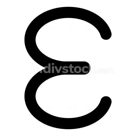 Epsilon Greek Symbol Small Letter Lowercase Font Icon Black Color