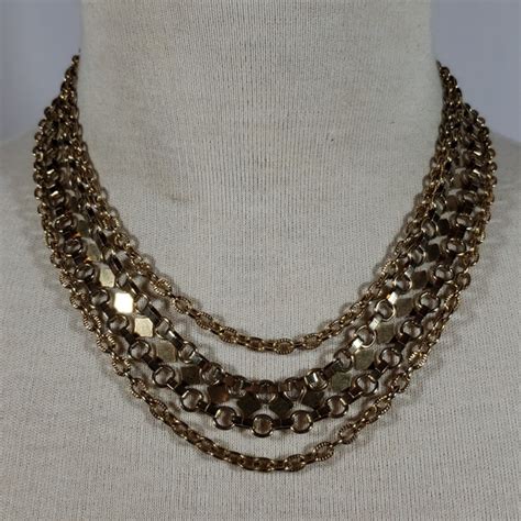 Coro Jewelry 525 Goldtoned Coro Multilayer Chain Necklace Poshmark