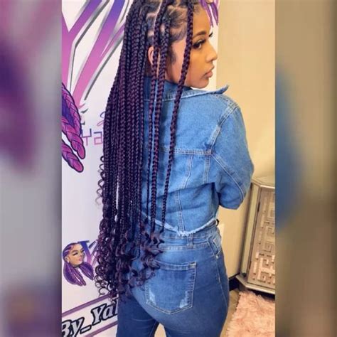 👑 Hairstylist Braidbae🦄♐️ On Instagram “birthday Behavior Full Knotless Plaits Purple T