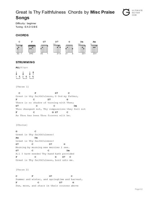 Great Is Thy Faithfulness Chords Pdf