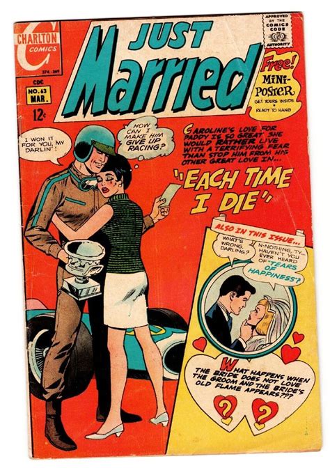 Just Married 63 1969 Charlton Romance Race Car Driver Issue Comics And Graphic Novels