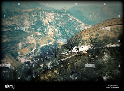 Great Wall of China in winter Stock Photo - Alamy