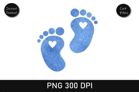 Blue Baby Feet Print