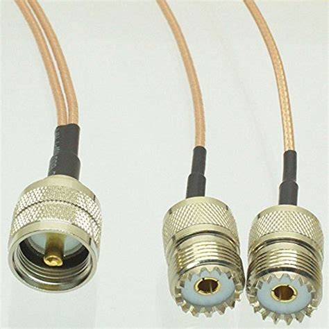 UHF PL259 Male Plug To Y 2x SO239 Female Splitter Combiner Pigtail