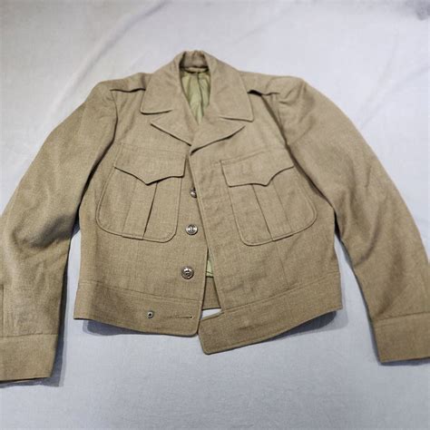 VTG US Army Ike Jacket Military Field Men S 36R Gree Gem