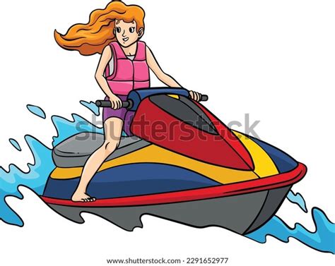 Jet Ski Cartoon Colored Clipart Illustration Stock Vector Royalty Free